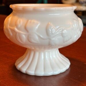 Vintage Anchor Hocking Milk Glass Pedestal Vase